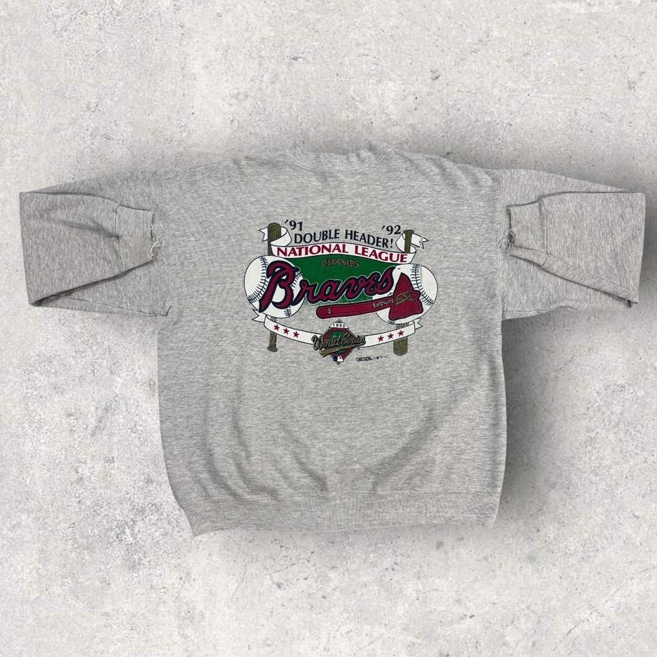 Vintage 90s USA Atlanta Braves MLB baseball World Series champions graphic sweatshirt