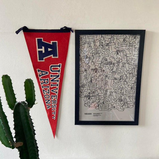 Vintage 80s USA University of Arizona varsity felt pennant