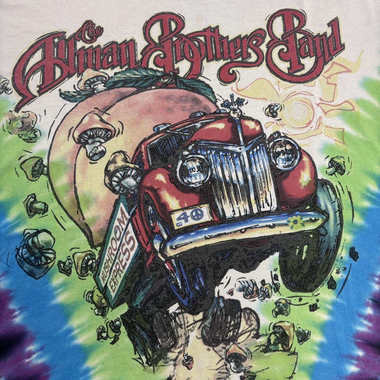 Vintage 90s USA The Allman Brothers Band rock music tie dye AOP band t-shirt
