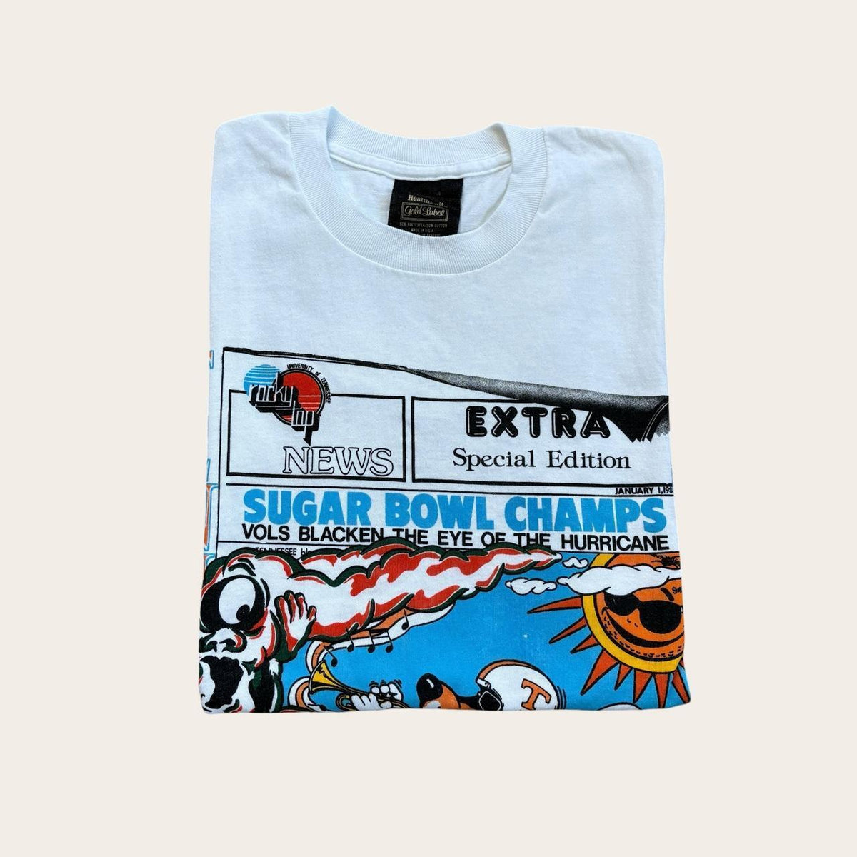 Vintage 80s USA university of Tennessee Sugar Bowl American Football t-shirt