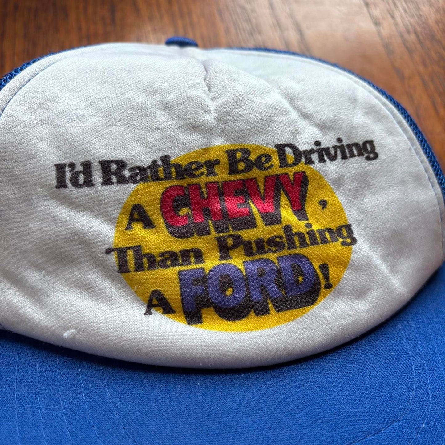 Vintage 90s USA Chevrolet car automobile humour graphic trucker cap