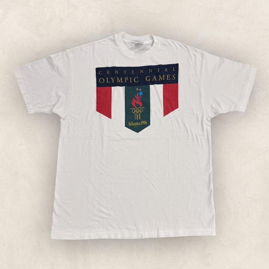 Vintage 90s USA Atlanta Olympics centennial games athletics graphic t-shirt