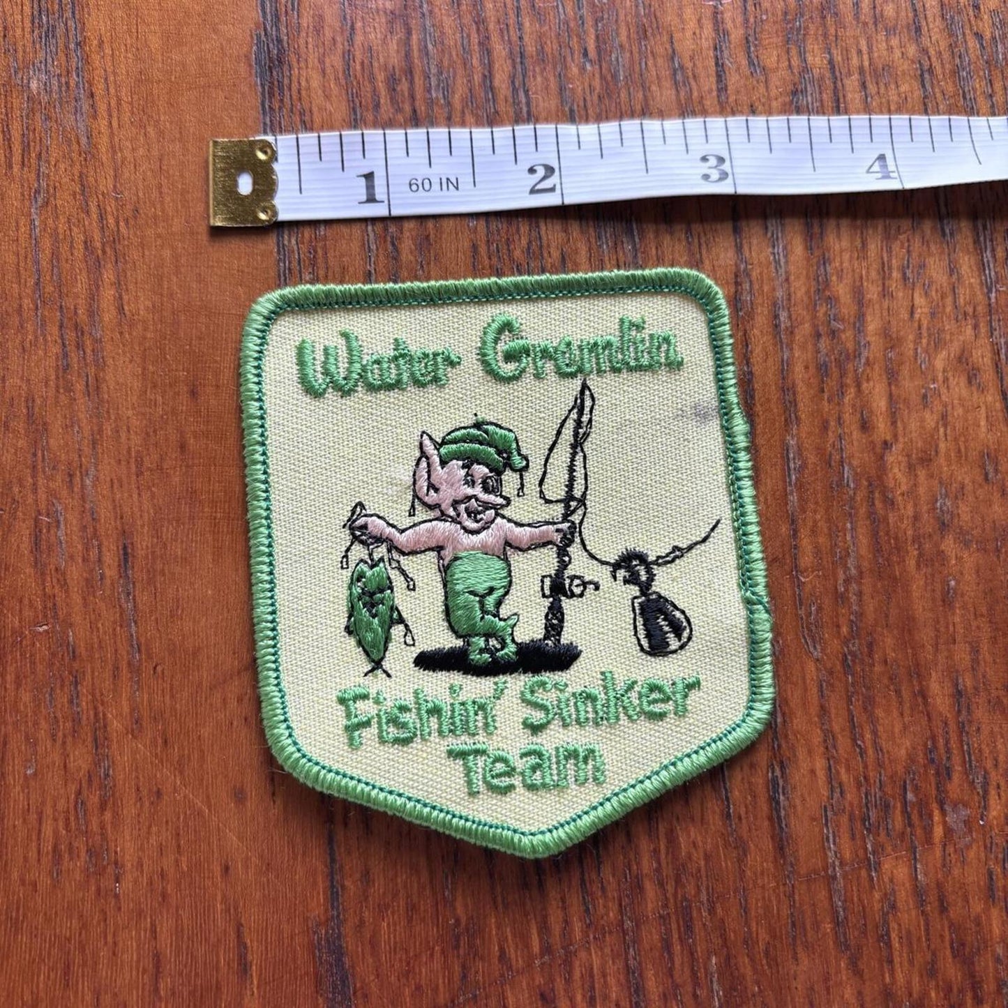 Vintage 80s USA water gremlin fishing sinker team rods lures embroidered patch