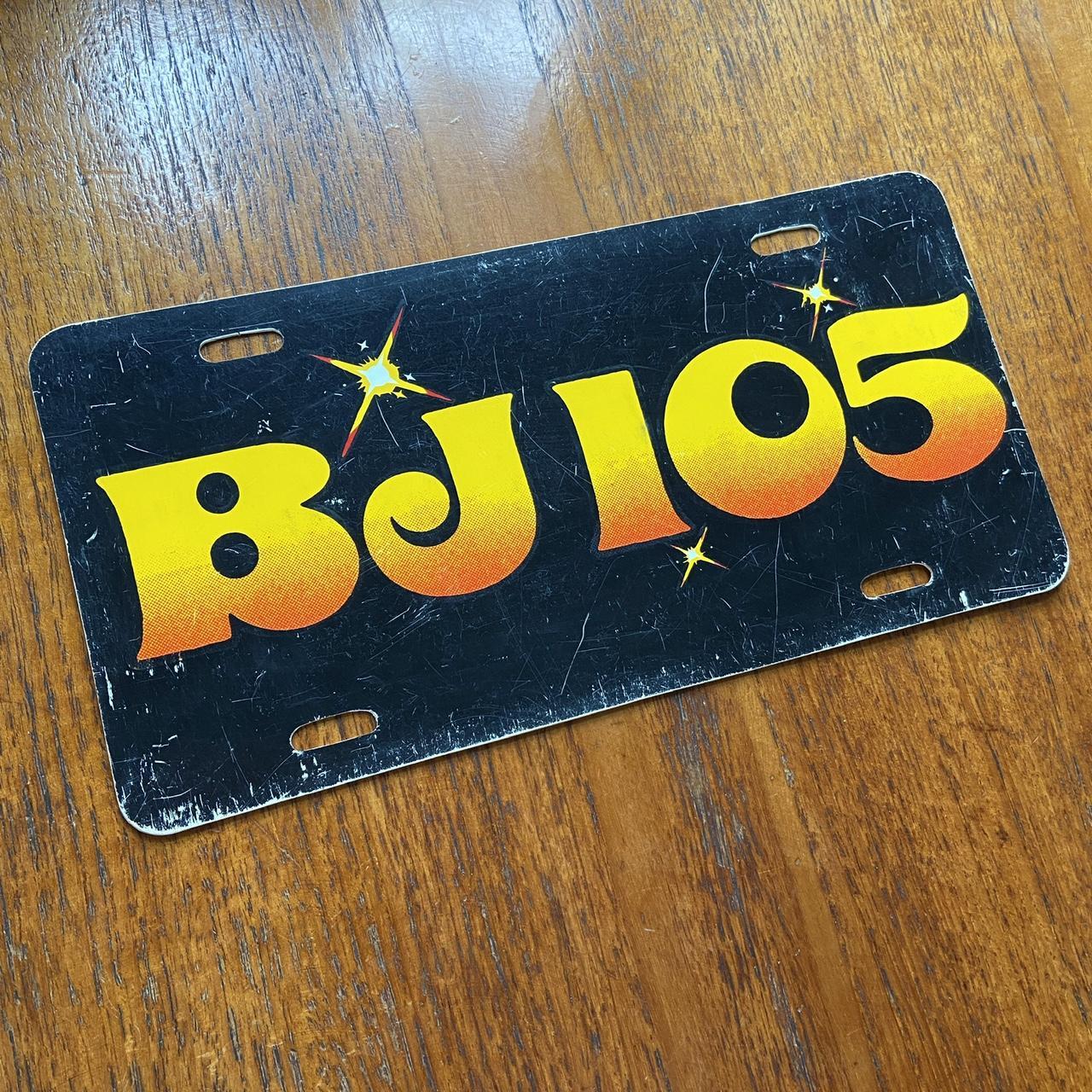 Vintage 80s USA BJ105 Radio Orlando hit music station Florida American license plate