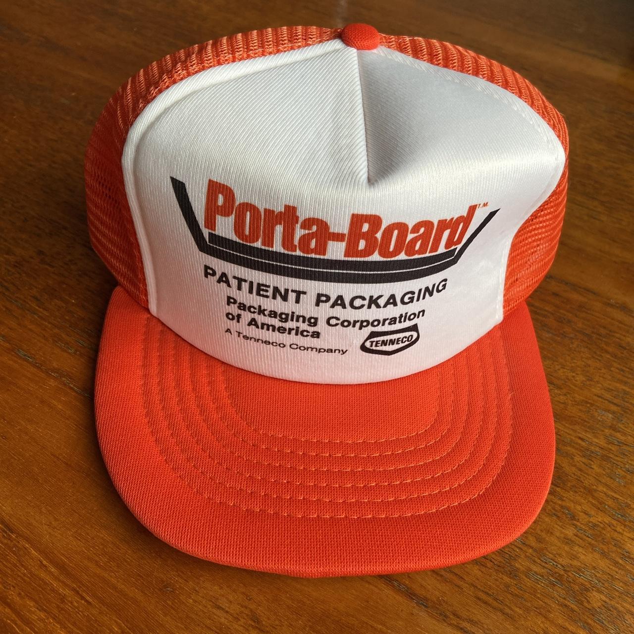 Vintage 90s USA Porta-Board patient packaging logistics graphic trucker cap