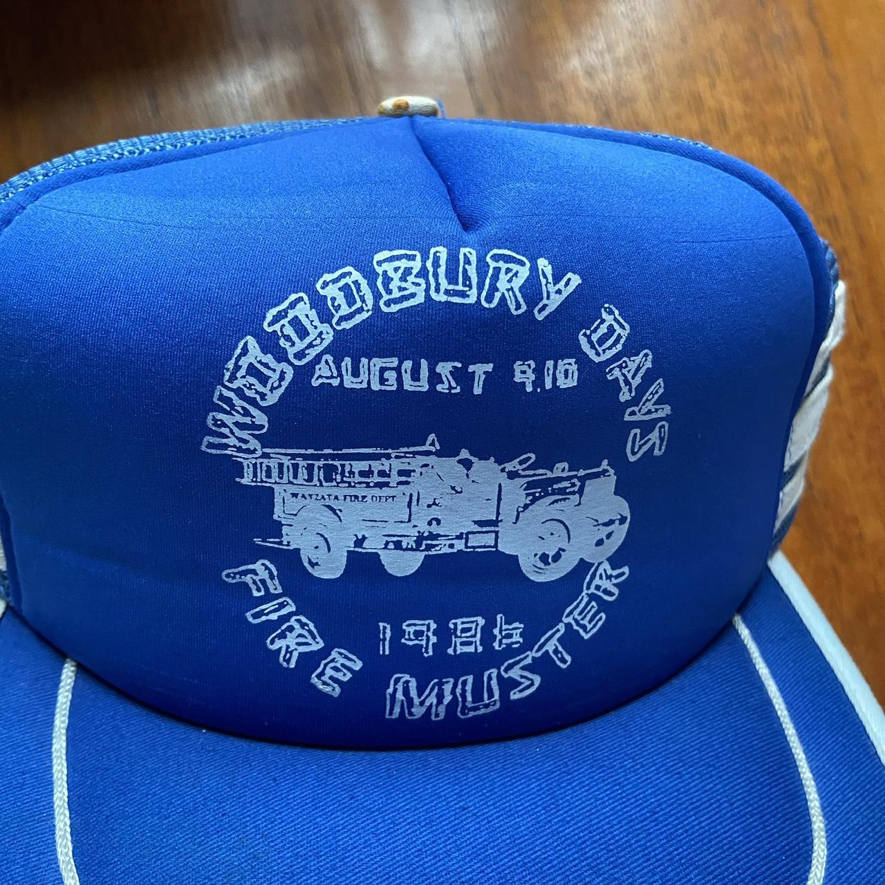 Vintage 80s USA Woodbury days festival Minnesota fire muster graphic trucker cap