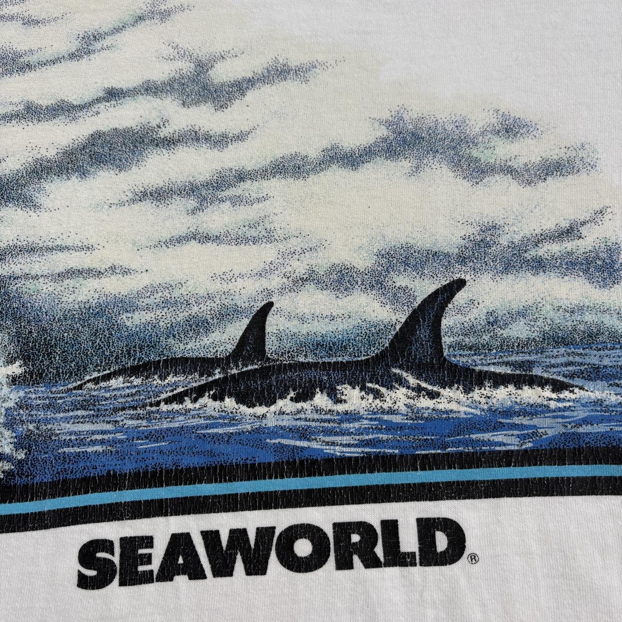 Vintage 80s USA Sea World Shamu orca whales theme park t-shirt