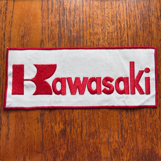 Vintage 90s USA Kawasaki motorcycles automobile large embroidered patch
