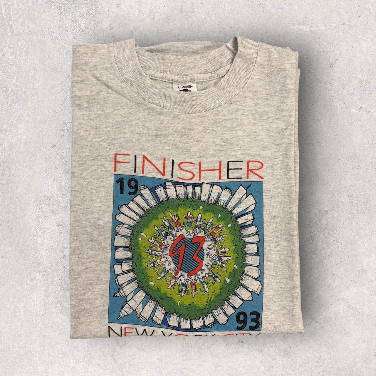 Vintage 90s USA New York Marathon 93 race finisher graphic t-shirt