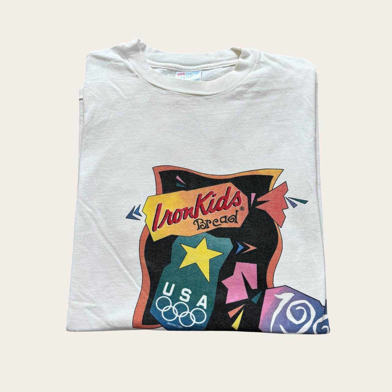 Vintage 90s USA Atlanta Olympics athletics Iron Kids bread sponsor t-shirt