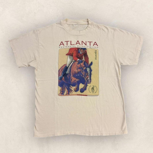 Vintage 90s Atlanta Olympics Equestrian team summer games graphic t-shirt