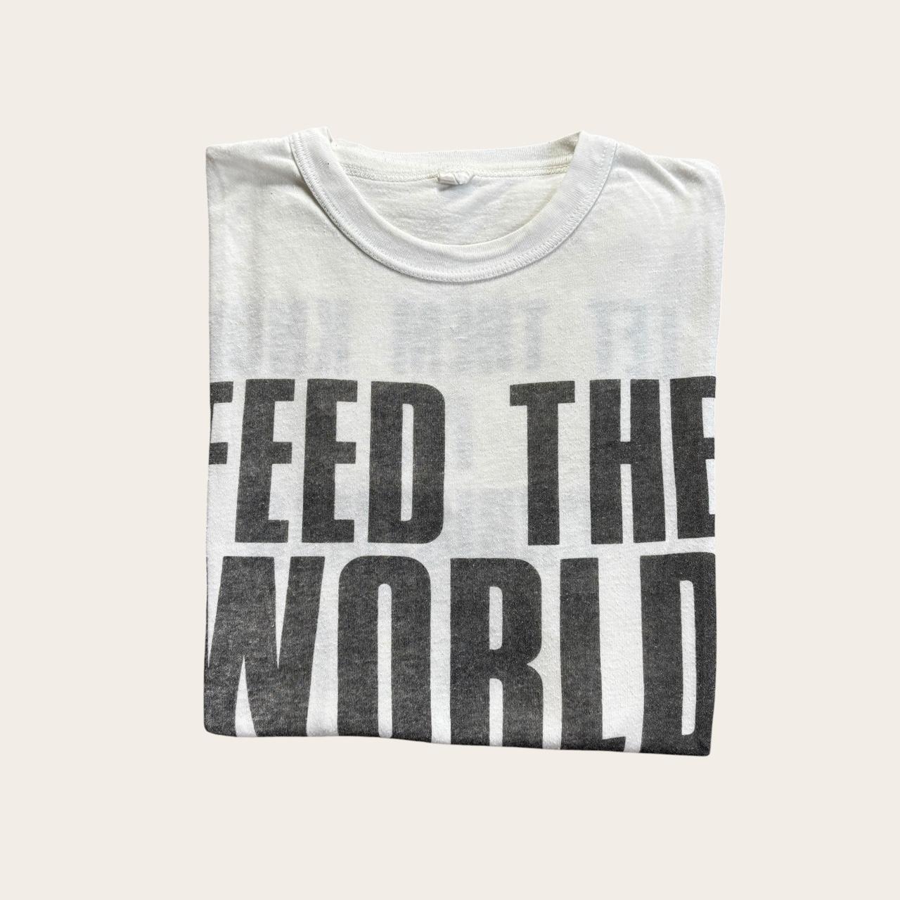 Vintage 80s Band Aid charity feed the world promotional music t-shirt