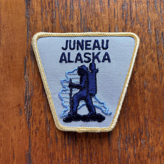 Vintage 90s USA Juneau Alaska hiking souvenir embroidered patch