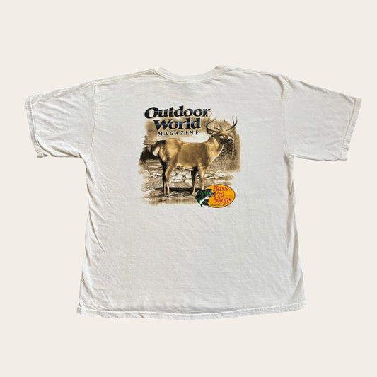 Vintage Y2K Bass Pro Shops outdoor world magazine hunting fishing t-shirt