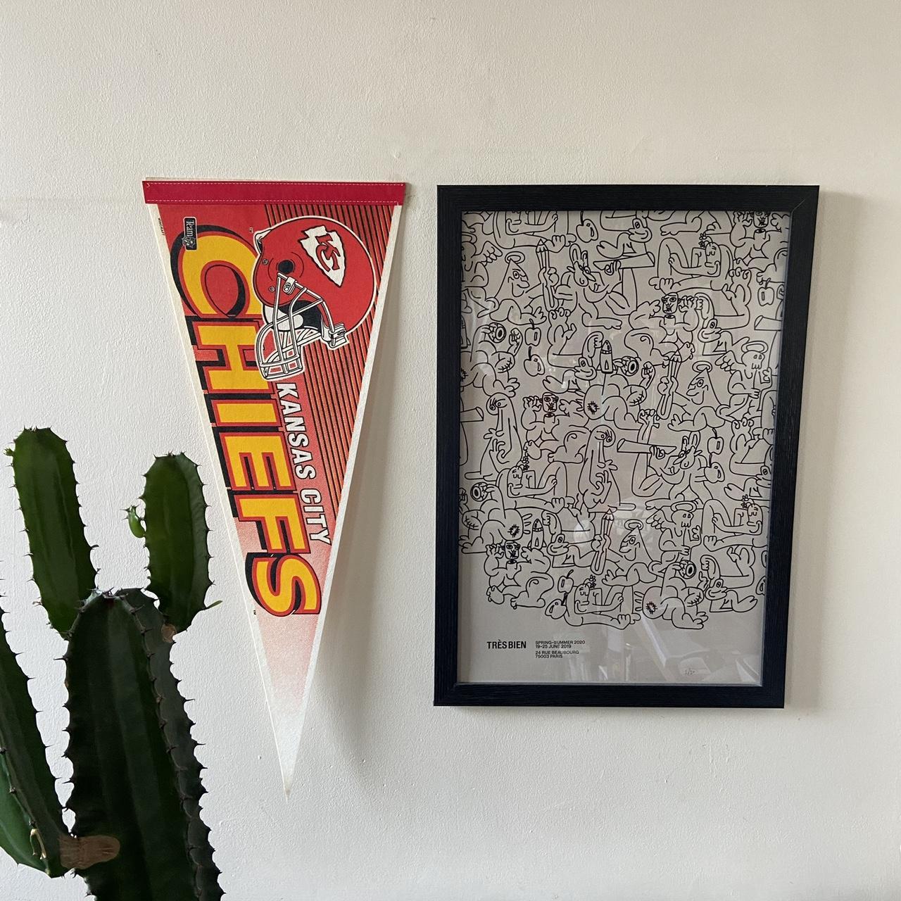 Vintage 90s USA Kansas City Chiefs NFL American Football felt pennant