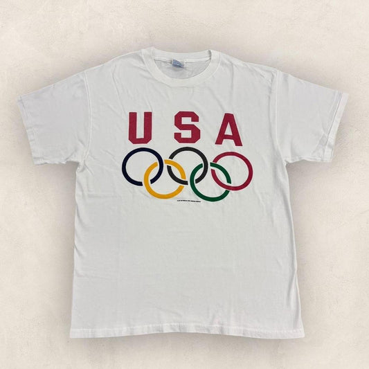 Vintage 90s Team USA Olympic rings summer games athletics graphic t-shirt