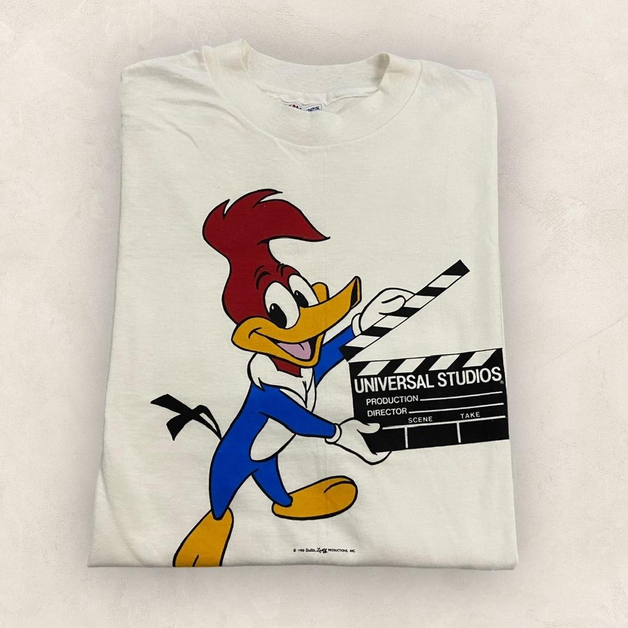 Vintage 80s USA Universal Studios woody woodpecker theme park movie studio graphic t-shirt