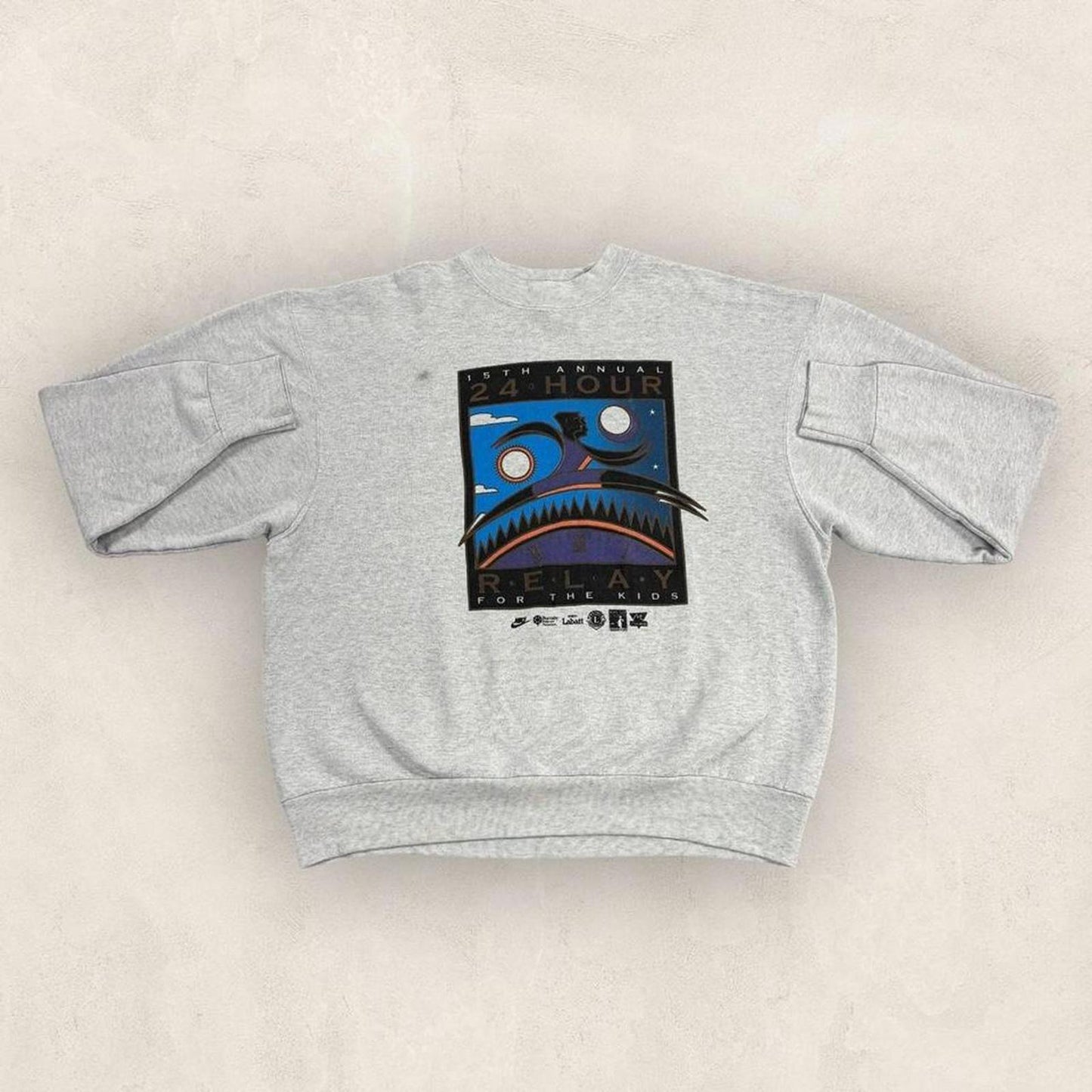 Vintage 90s Burnaby Canada 24 hour relay for the kids race running sweatshirt
