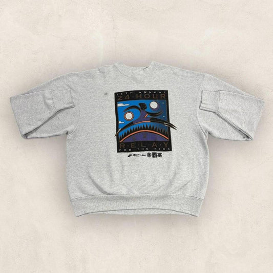 Vintage 90s Burnaby Canada 24 hour relay for the kids race running sweatshirt