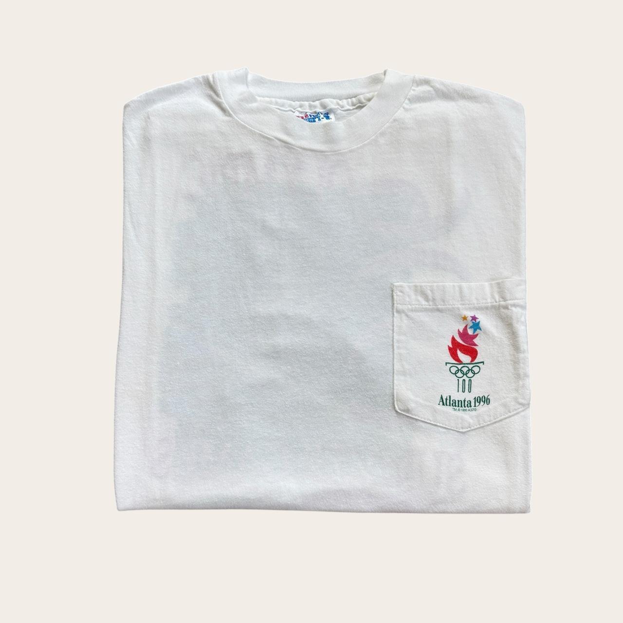 Vintage 90s USA Atlanta Olympics summer games athletics pocket t-shirt