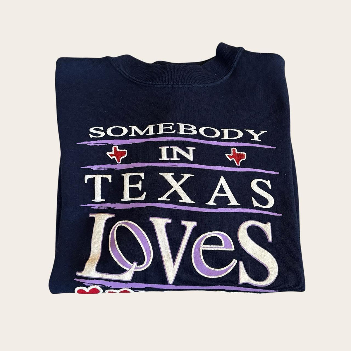 Vintage 90s USA Somebody in Texas love me souvenir sweatshirt