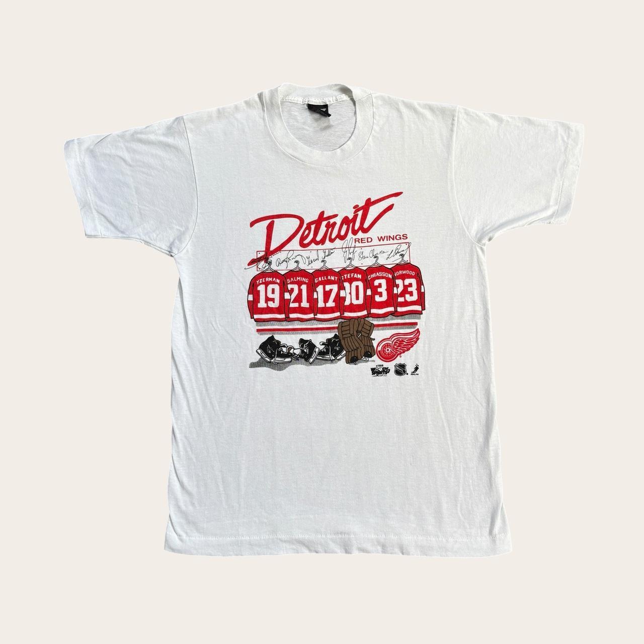 Vintage 80s USA Detroit Red Wings NHL ice hockey t-shirt
