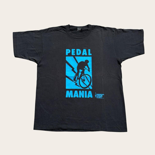 Vintage 90s USA pedal mania cycling American cancer society t-shirt