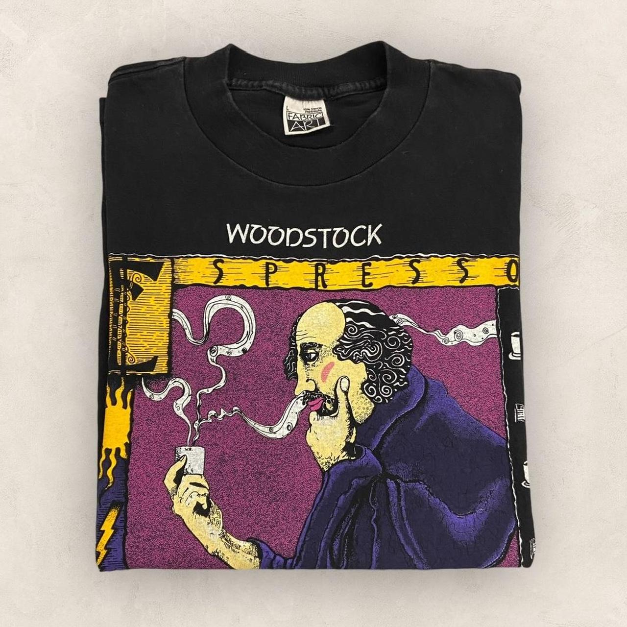 Vintage 90s USA Woodstock Espresso thy self William Shakespeare graphic t-shirt