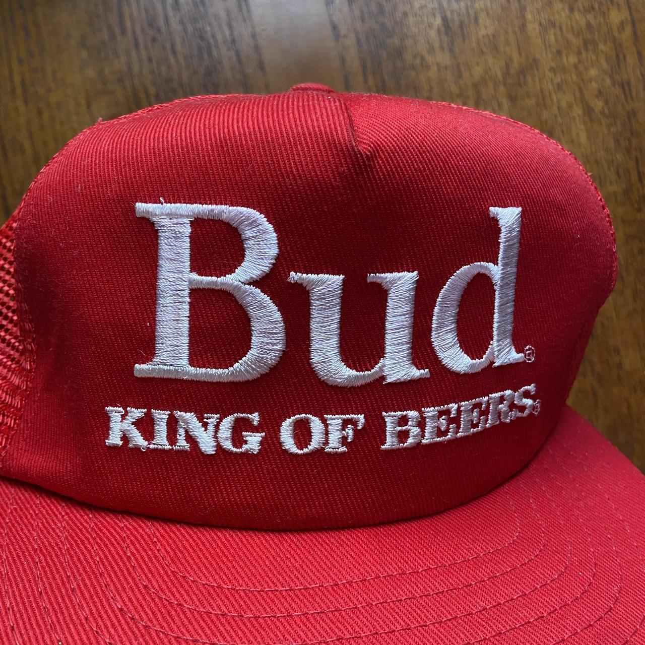 Vintage 90s USA Budweiser Beer graphic trucker cap