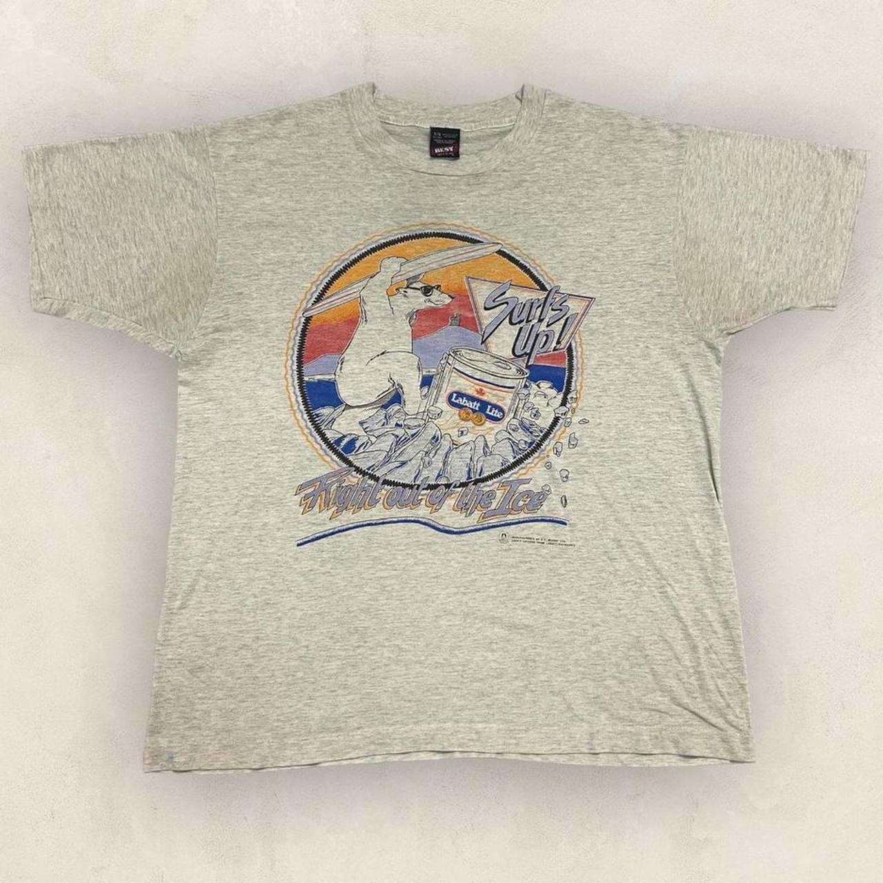 Vintage 90s Canada Labatt Lite beer alcohol surfs up polar bear graphic t-shirt