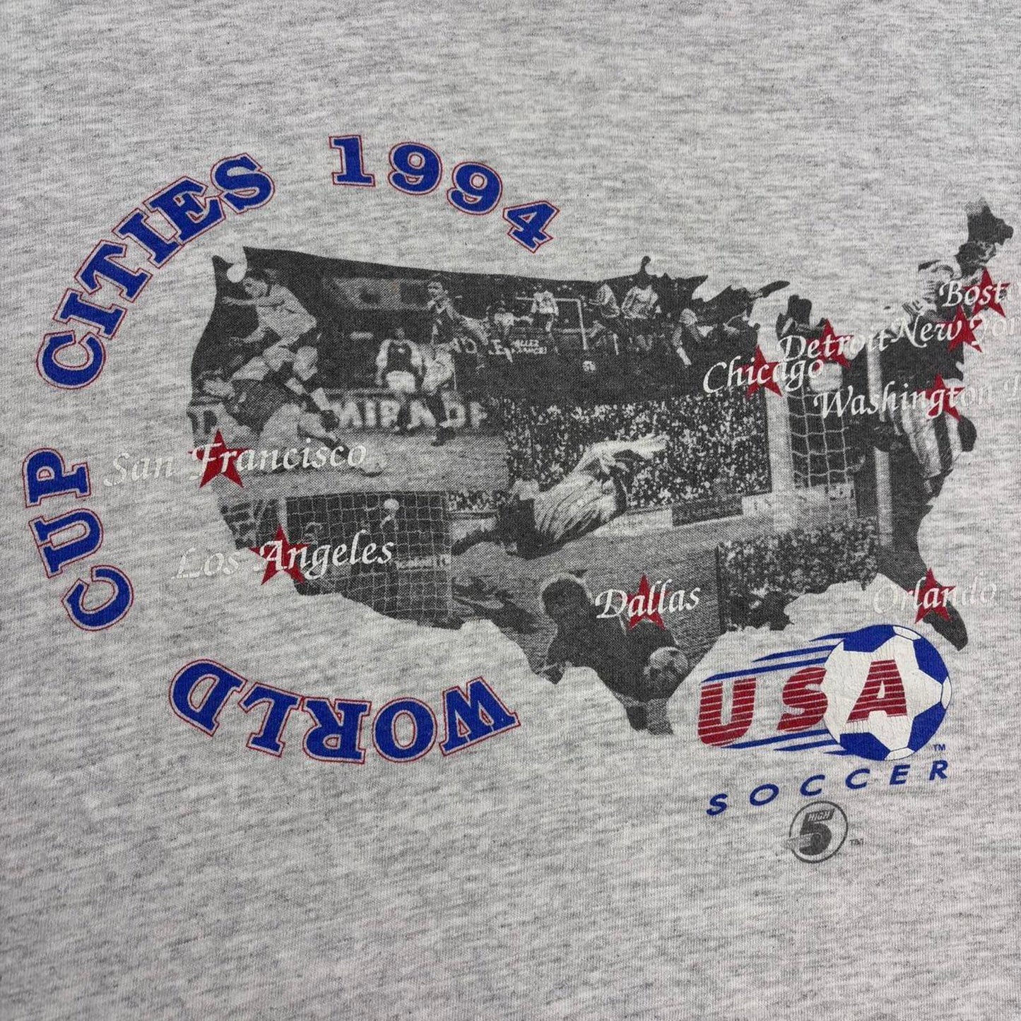 Vintage 90s USA World Cup 94 host cities football tournament graphic t-shirt