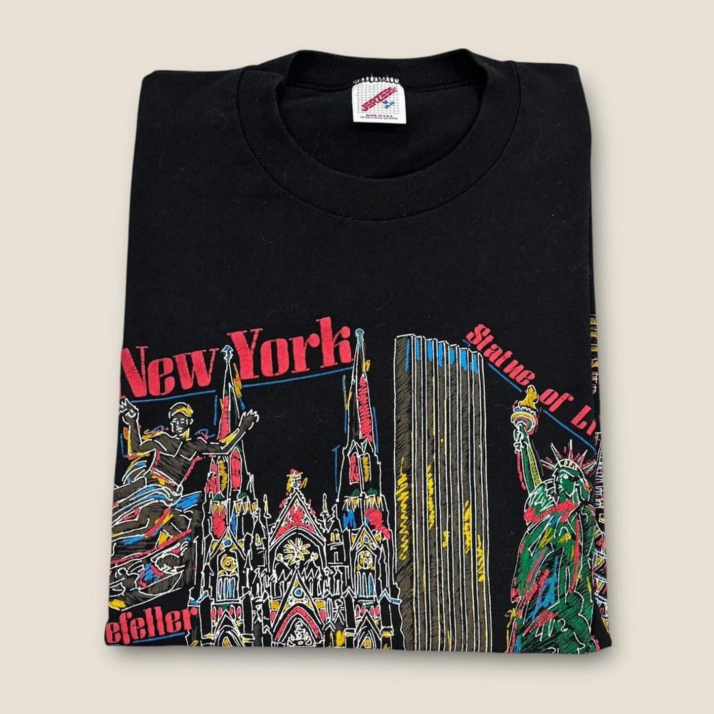 Vintage 90s USA New York City landmarks tourist souvenir t-shirt