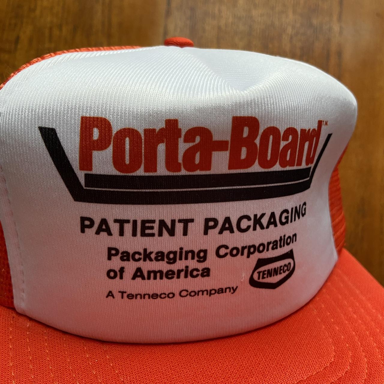 Vintage 90s USA Porta-Board patient packaging logistics graphic trucker cap