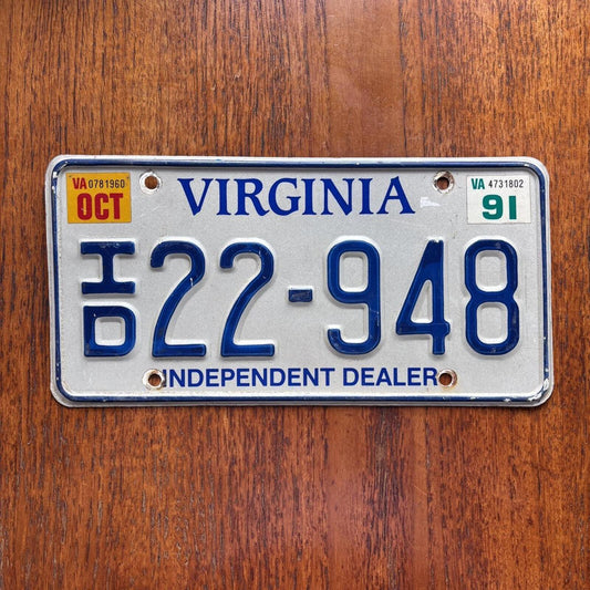 Vintage 90s USA Virginia state American license plate