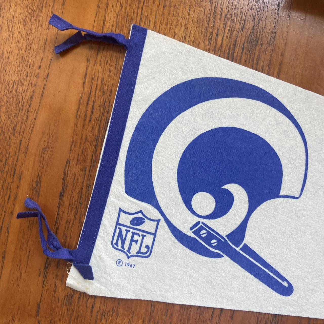 Vintage 1960s USA Los Angeles Rams NFL American Football felt pennant