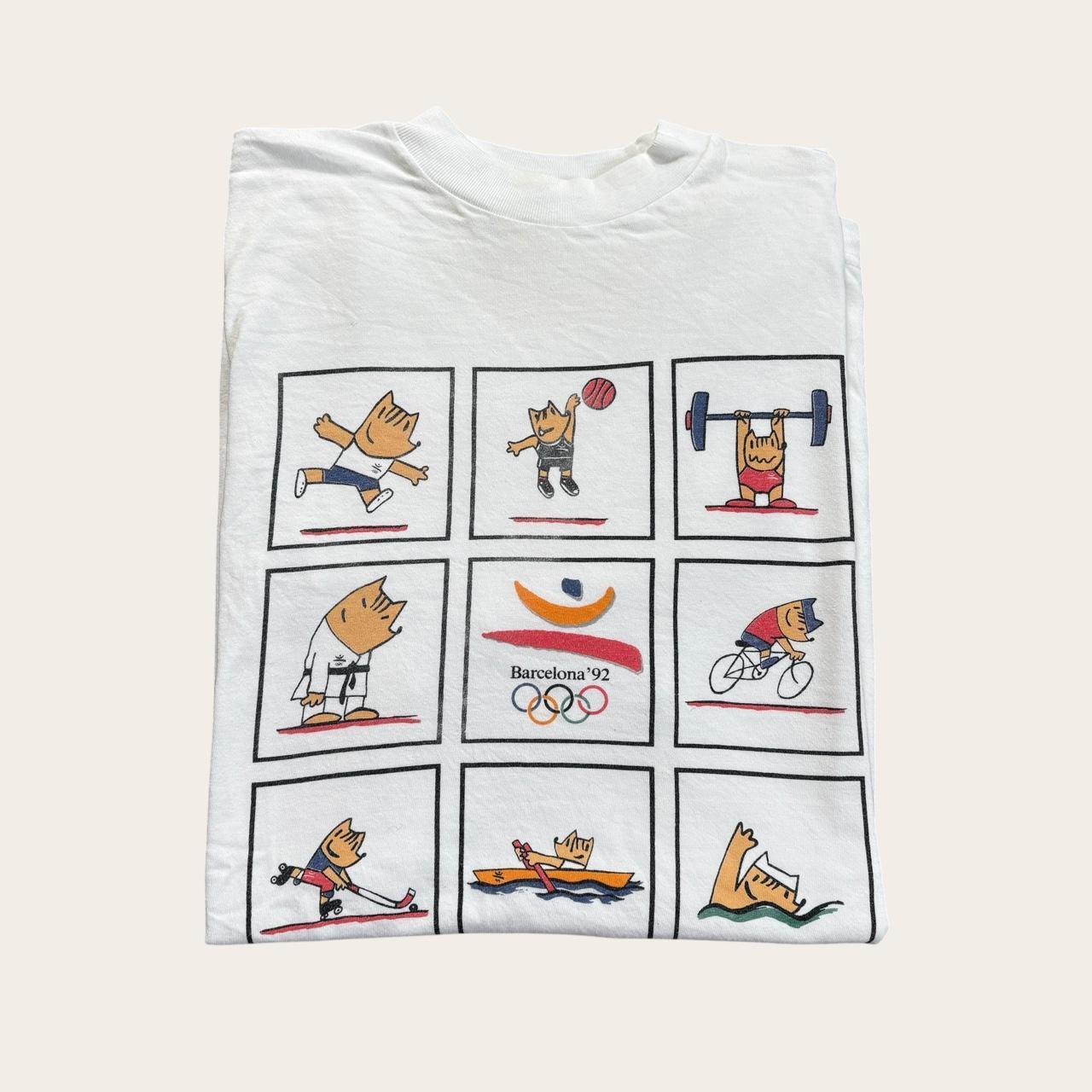 Vintage 90s Barcelona Olympics Spain summer games athletics t-shirt