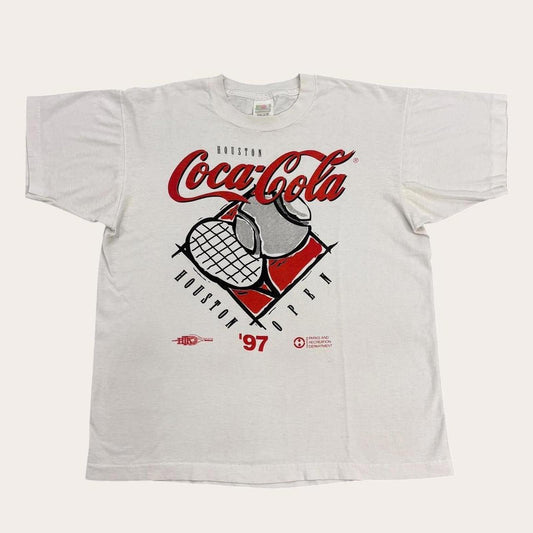 Vintage 90s USA Houston Open tennis tournament Coca Cola graphic t-shirt