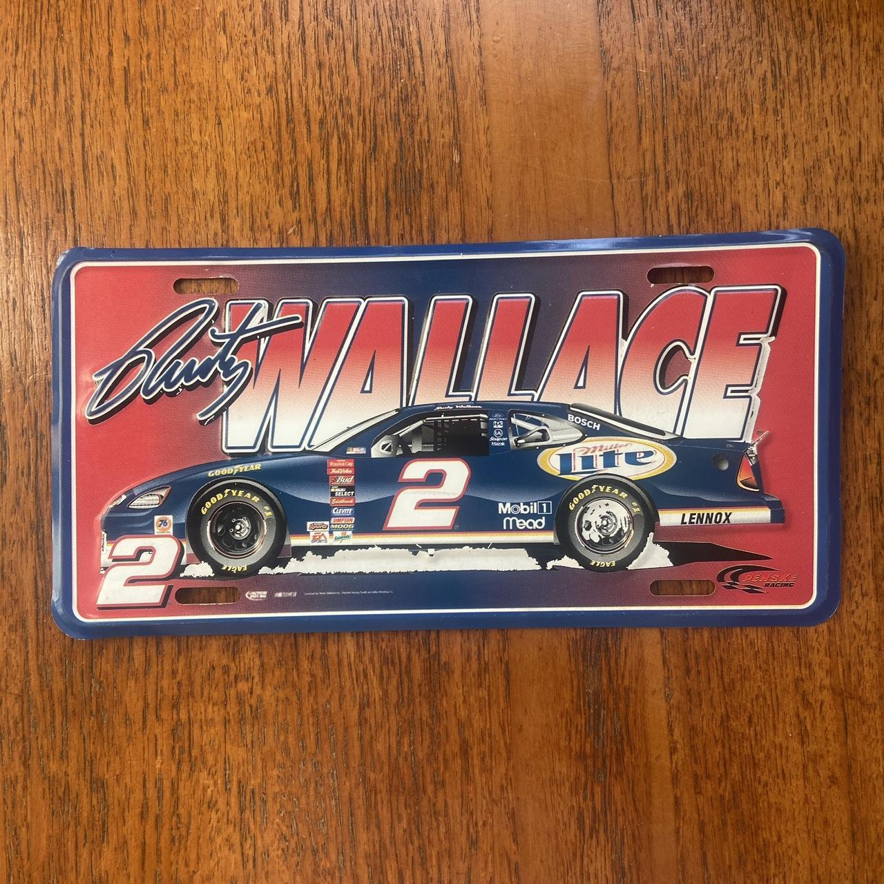 Vintage 90s USA NASCAR Rusty Wallace motorsport Miller Lite American license plate