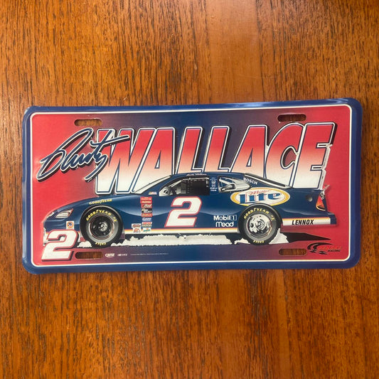 Vintage 90s USA NASCAR Rusty Wallace motorsport Miller Lite American license plate