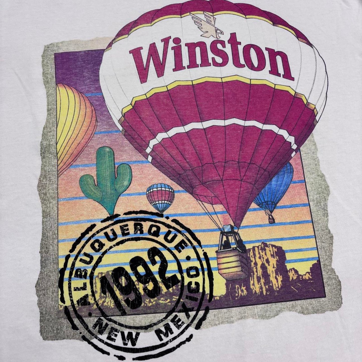Vintage 90s USA Winston Cigarettes Hot Air Balloon New Mexico pocket t-shirt
