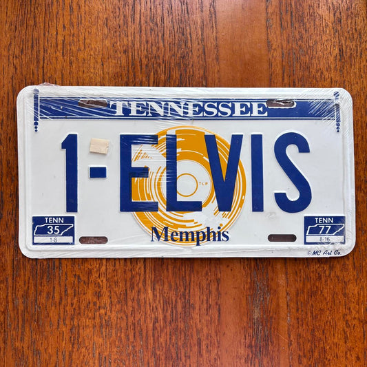Vintage 90s USA Elvis Memphis Tennessee novelty American license plate