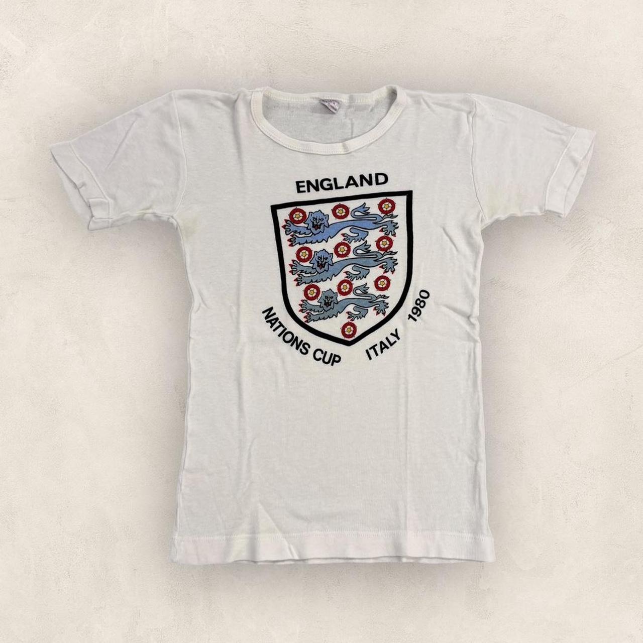 Vintage 80s England Nations Cup Italy 1980 European Championships football tournament t-shirt
