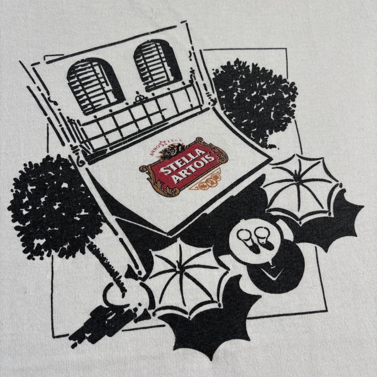 Vintage 90 Stella Artois cafe lager beer t-shirt