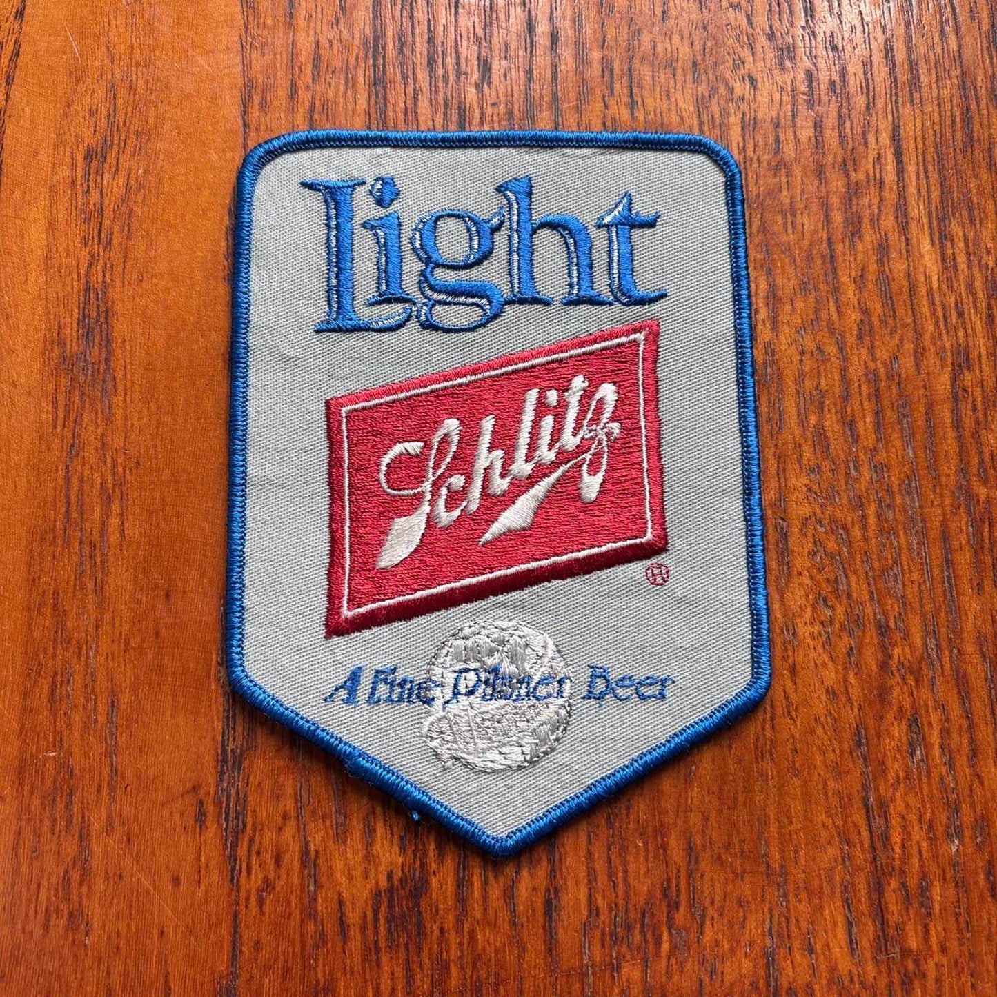 Vintage 80s USA Schlitz beer alcohol large embroidered patch
