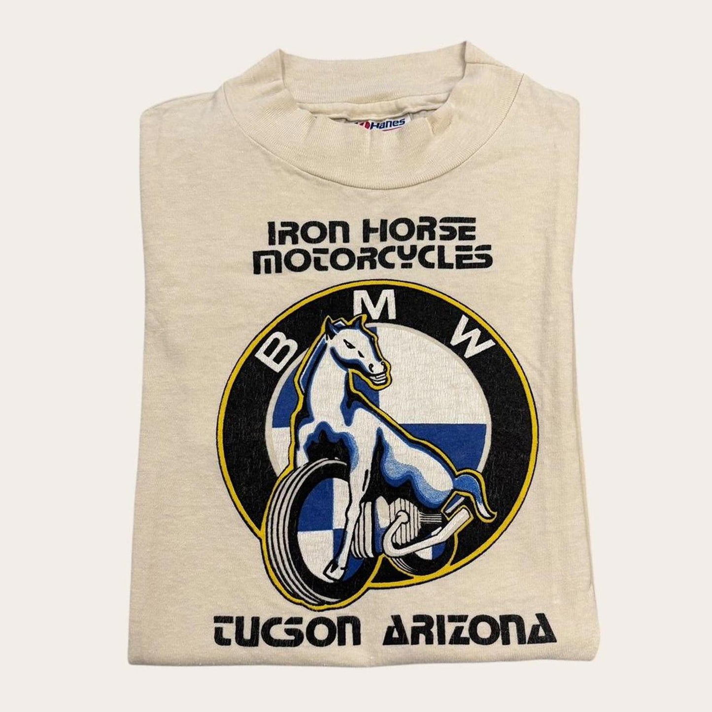 Vintage 90s BMW Iron Horse motorcycles Tucson Arizona automobile graphic t-shirt