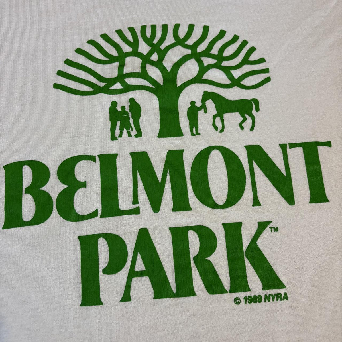 Vintage 80s USA Belmont Park horse racing track New York State t-shirt