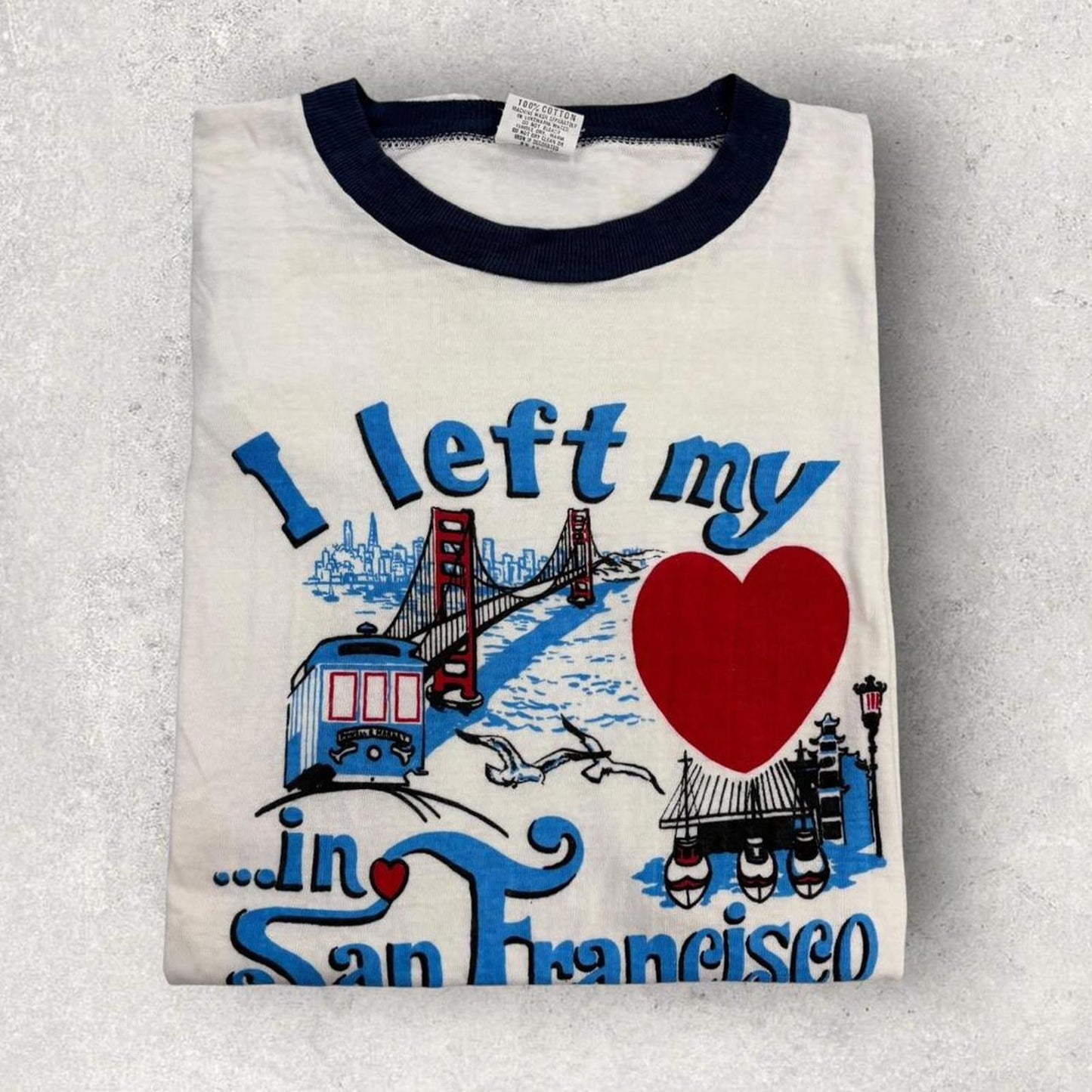 Vintage San Francisco tourist souvenir graphic ringer t-shirt