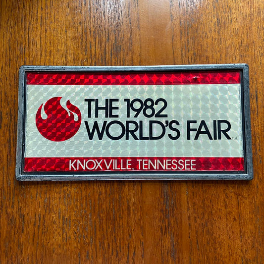 Vintage 80s USA The World’s Fair Knoxville Tennessee technology American license plate