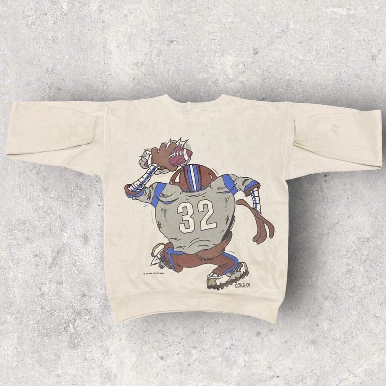 Vintage 90s USA Taz Tasmanian Devil Warner Bros NFL American Football cartoon sweatshirt