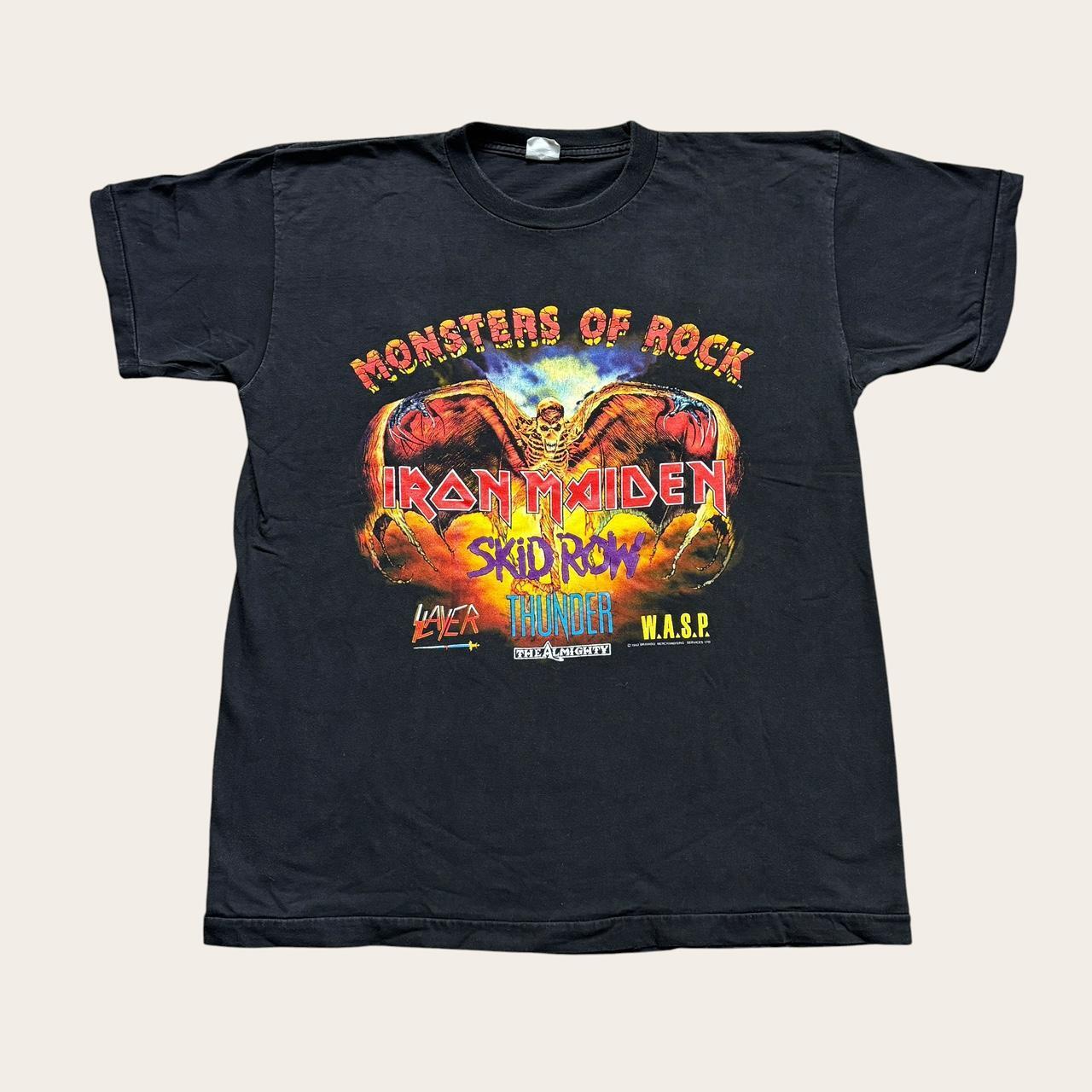 Vintage 90s Monsters of Rock music festival Donington Park metal band t-shirt